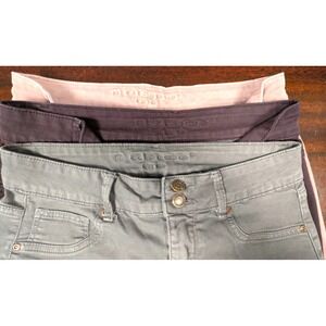 Maurices Jeans Women's High Rise Skinny Pants Lot 3 Gray Pink Burgundy Stretch M